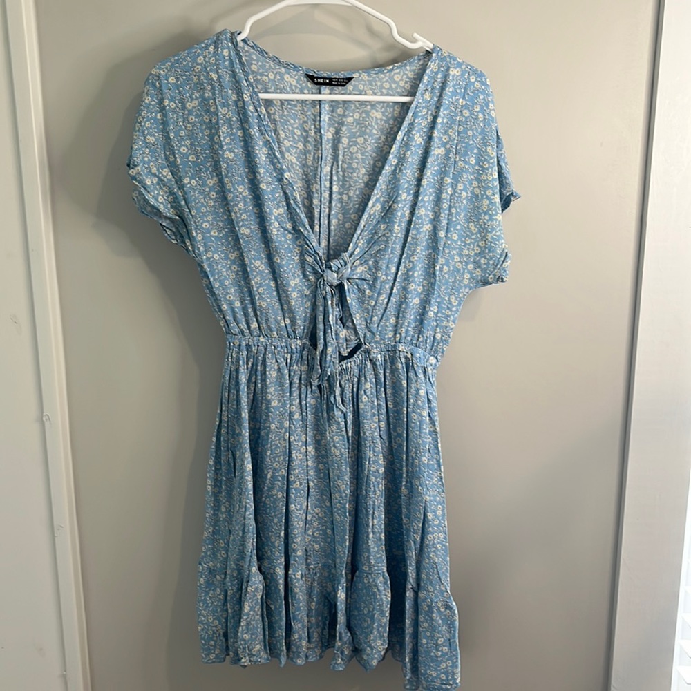 Blue floral dress